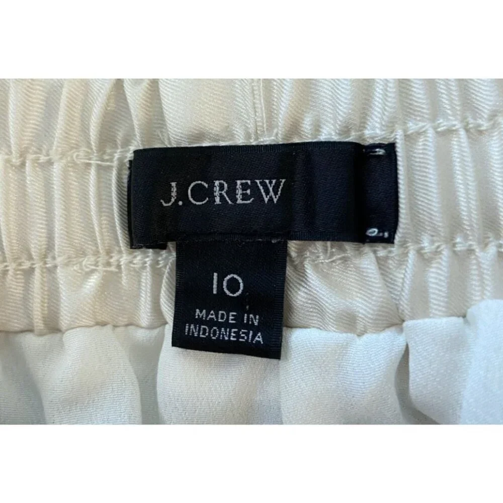 J.Crew Relaxed Pants Wide Leg Paisley Print Cream Green Yellow Size 10